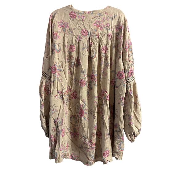 Festi Torrid Womens Plus Size Gauze Long Sleeve Tunic Taupe Floral Size 3 3X New - Picture 3 of 5